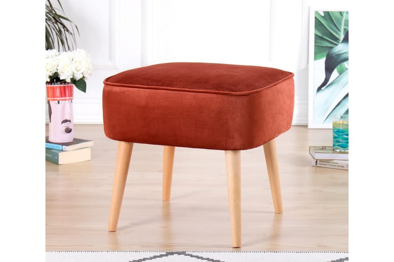 Anaro Sittepuff 45 cm Rektangulær - Rød - Møbler - Stoler & lenestoler - Krakk - Puff