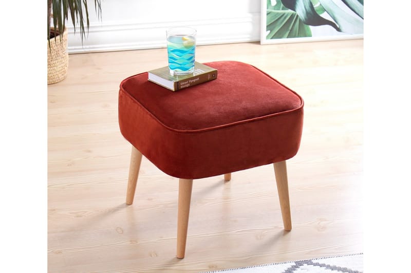 Anaro Sittepuff 45 cm Rektangulær - Rød - Møbler - Stoler & lenestoler - Krakk - Puff