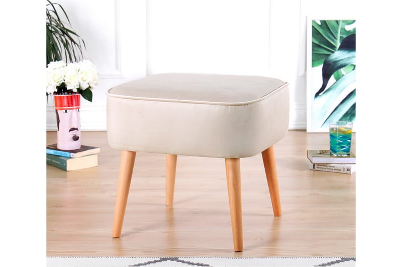 Anaro Sittepuff 45 cm Rektangulær - Beige - Møbler - Stoler & lenestoler - Krakk - Puff