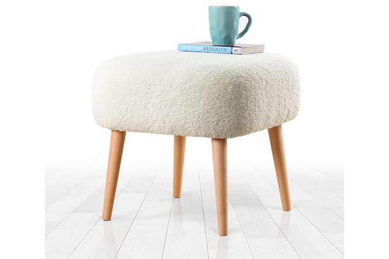 Anaro Sittepuff 45 cm Rektangulær - Hvit - Møbler - Stoler & lenestoler - Krakk - Puff
