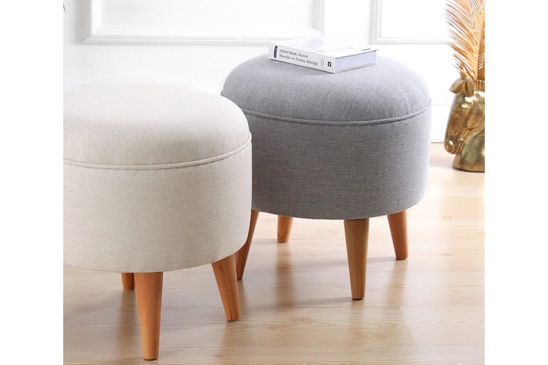 Anaro Sittepuff Rund - Grå - Møbler - Stoler & lenestoler - Krakk - Puff