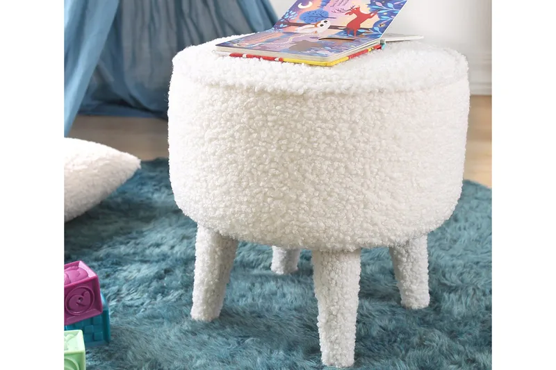 Anaro Sittepuff Rund - Hvit - Møbler - Stoler & lenestoler - Krakk - Puff