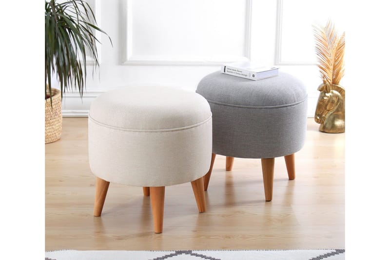 Anaro Sittepuff Rund - Beige - Møbler - Stoler & lenestoler - Krakk - Puff