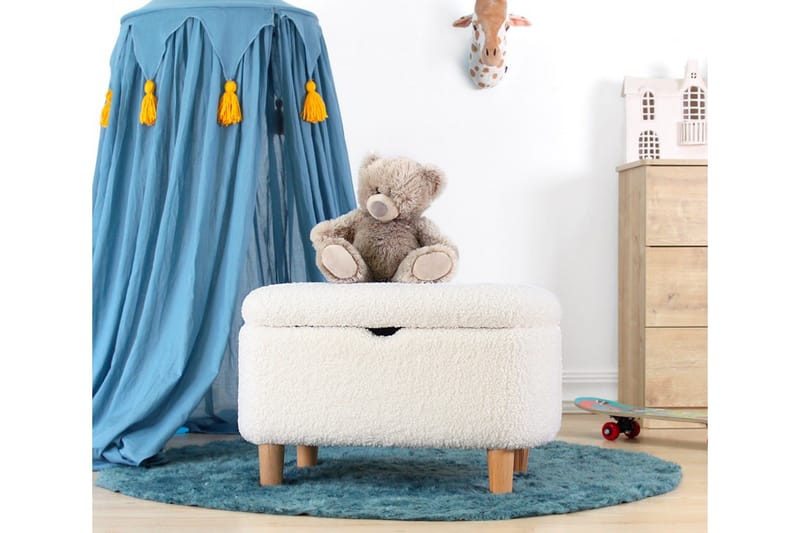 Anaro Puff 61 cm Rektangulær - Hvit - Møbler - Stoler & lenestoler - Krakk - Puff