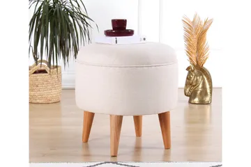 Anaro Sittepuff Rund - Beige - Møbler - Stoler & lenestoler - Krakk - Puff