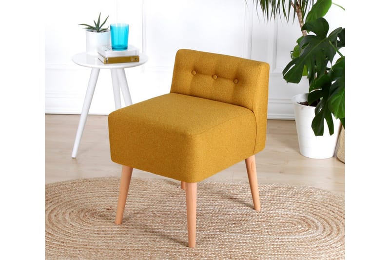 Anaro Sittepuff 43 cm Rektangulær - Gul - Møbler - Stoler & lenestoler - Krakk - Puff