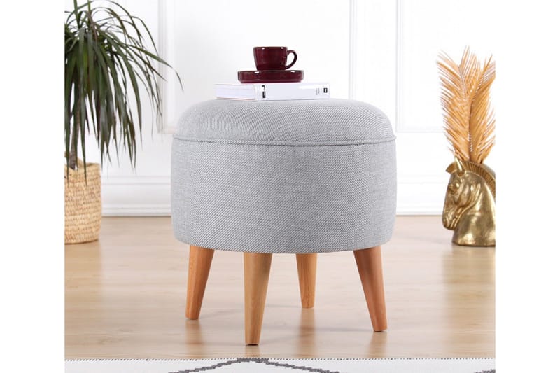 Anaro Sittepuff Rund - Grå - Møbler - Stoler & lenestoler - Krakk - Puff