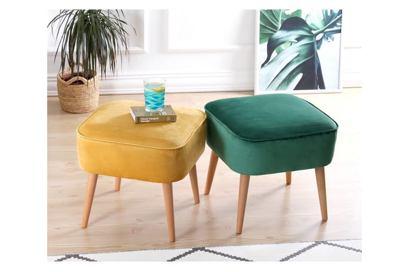 Anaro Sittepuff 45 cm Rektangulær - Grønn - Møbler - Stoler & lenestoler - Krakk - Puff