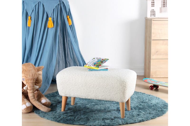 Anaro Puff 61 cm Rektangulær - Hvit - Møbler - Stoler & lenestoler - Krakk - Puff