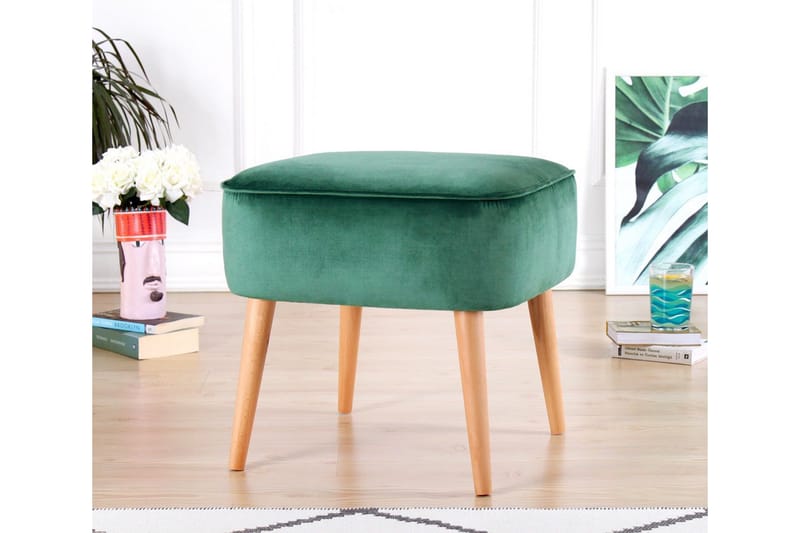 Anaro Sittepuff 45 cm Rektangulær - Grønn - Møbler - Stoler & lenestoler - Krakk - Puff