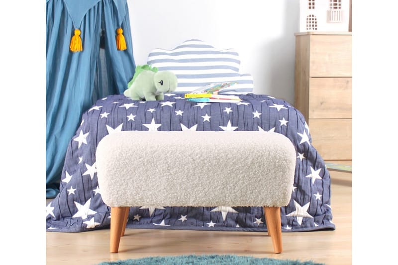 Anaro Puff 61 cm Rektangulær - Hvit - Møbler - Stoler & lenestoler - Krakk - Puff