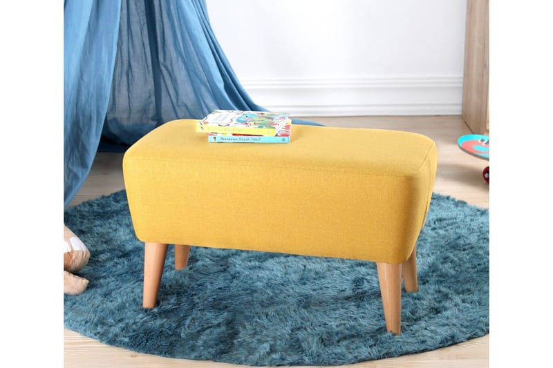 Anaro Puff 61 cm Rektangulær - Gul - Møbler - Stoler & lenestoler - Krakk - Puff