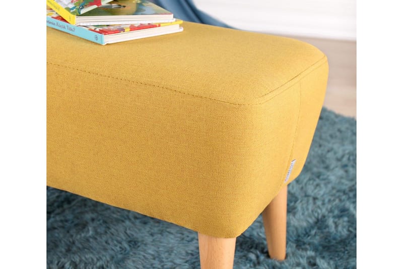 Anaro Puff 61 cm Rektangulær - Gul - Møbler - Stoler & lenestoler - Krakk - Puff