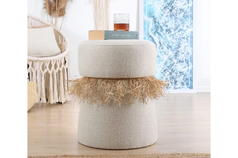 Anaro Sittepuff Rund - Beige - Møbler - Stoler & lenestoler - Krakk - Puff