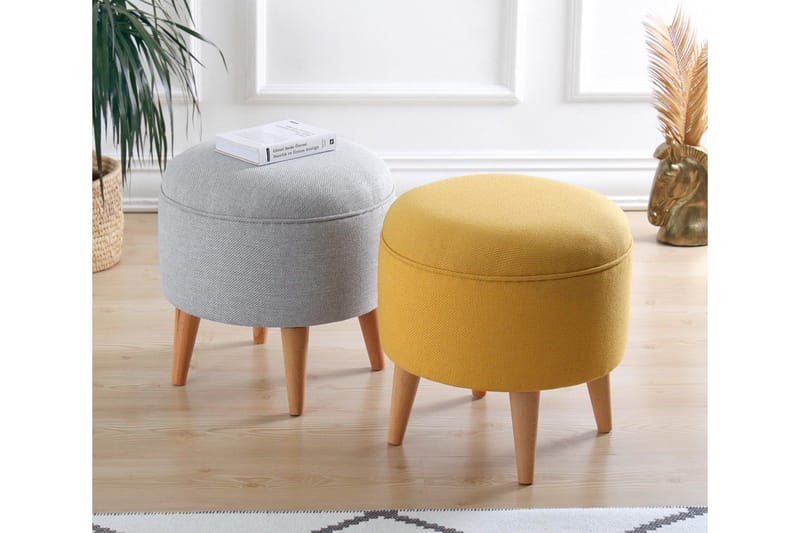 Anaro Sittepuff Rund - Grå - Møbler - Stoler & lenestoler - Krakk - Puff