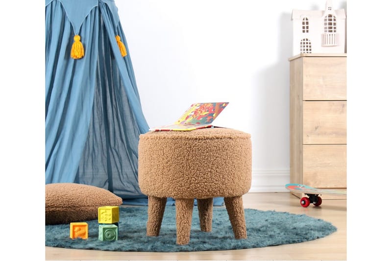 Anaro Sittepuff Rund - Brun - Møbler - Stoler & lenestoler - Krakk - Puff