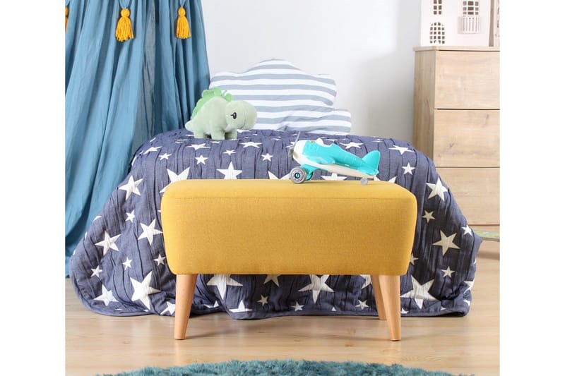 Anaro Puff 61 cm Rektangulær - Gul - Møbler - Stoler & lenestoler - Krakk - Puff