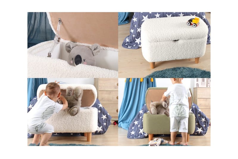 Anaro Puff 61 cm Rektangulær - Gul - Møbler - Stoler & lenestoler - Krakk - Puff - Sittepuff med oppbevaring