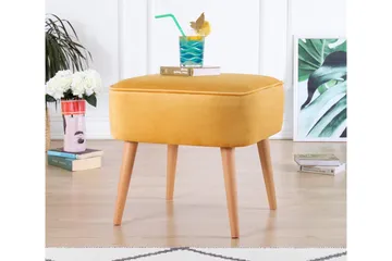 Anaro Sittepuff 45 cm Rektangulær - Gul - Møbler - Stoler & lenestoler - Krakk - Puff