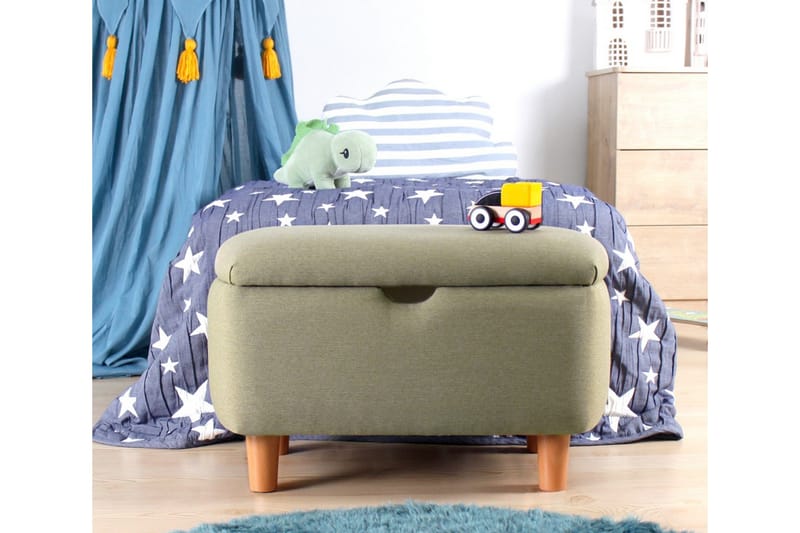 Anaro Puff 61 cm Rektangulær - Grønn - Møbler - Stoler & lenestoler - Krakk - Puff - Sittepuff med oppbevaring