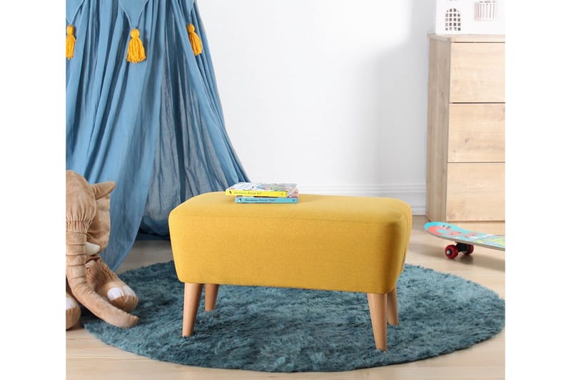 Anaro Puff 61 cm Rektangulær - Gul - Møbler - Stoler & lenestoler - Krakk - Puff