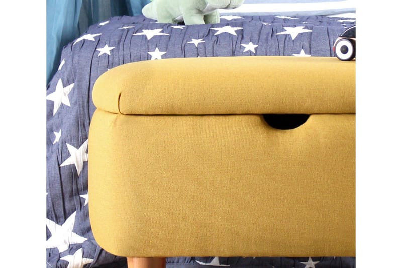 Anaro Puff 61 cm Rektangulær - Gul - Møbler - Stoler & lenestoler - Krakk - Puff - Sittepuff med oppbevaring