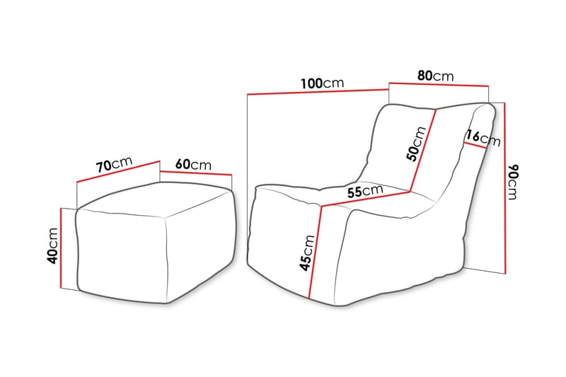Afridi Sittepuff Utendørs 100 cm - Beige - Møbler - Stoler & lenestoler - Krakk - Puff