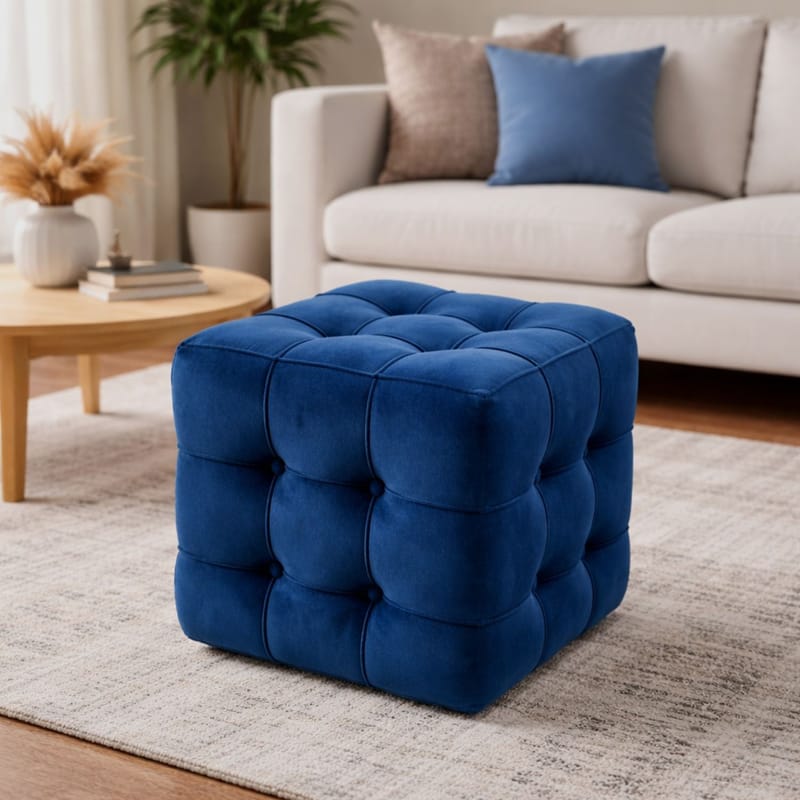 Ameias Sittepuff 42 cm - Marineblå - Møbler - Stoler & lenestoler - Krakk - Puff