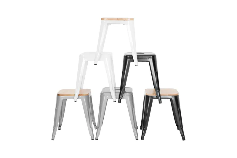 Amparo Krakk - Grå/Tresete - Møbler - Stoler & lenestoler - Krakk