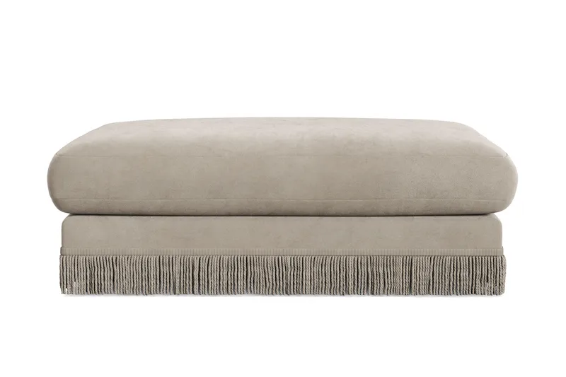 Arken Lyx Rektangulær Fotskammel i fløyel - Beige - Møbler - Stoler & lenestoler - Krakk - Fotskammel