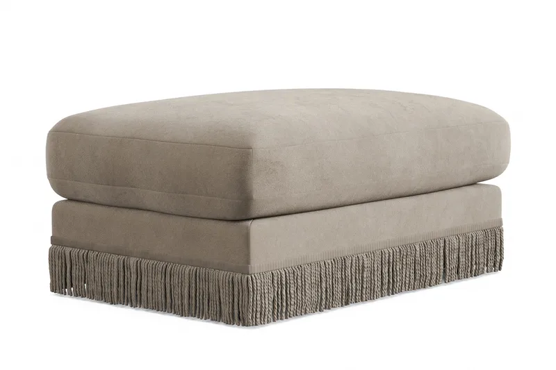 Arken Lyx Rektangulær Fotskammel i fløyel - Beige - Møbler - Stoler & lenestoler - Krakk - Fotskammel