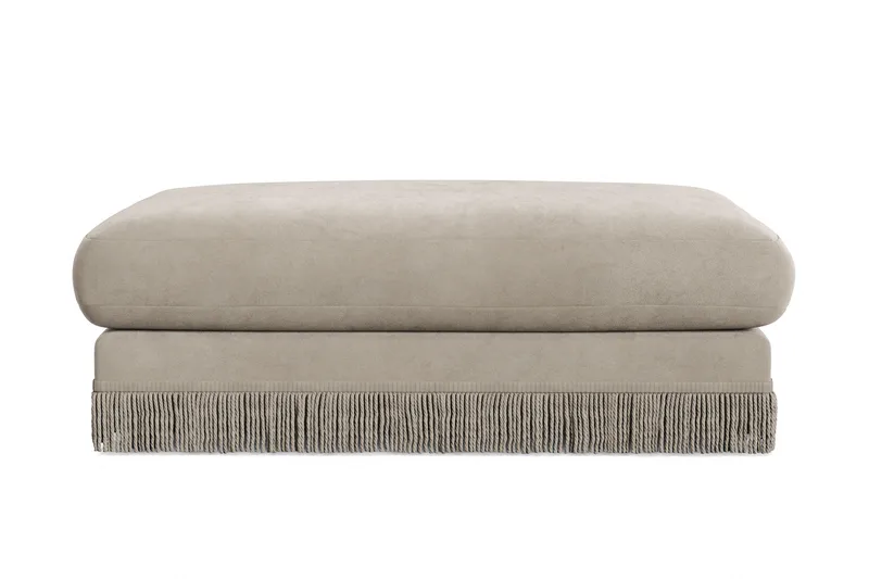 Arken Lyx Rektangulær Fotskammel i fløyel, Beige