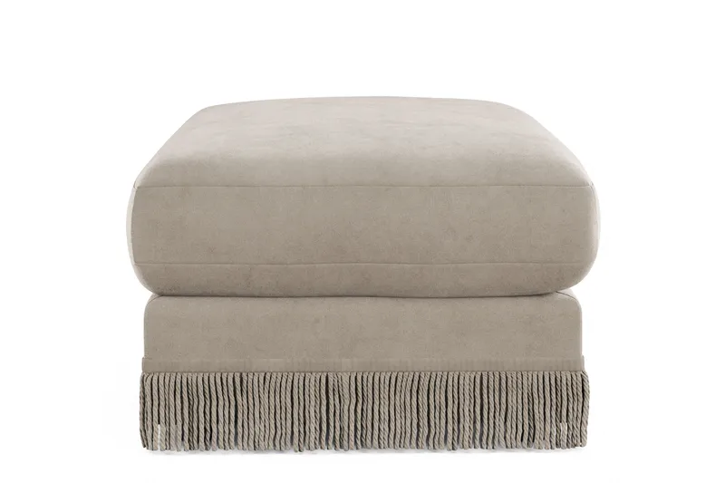 Arken Lyx Rektangulær Fotskammel i fløyel - Beige - Møbler - Stoler & lenestoler - Krakk - Fotskammel