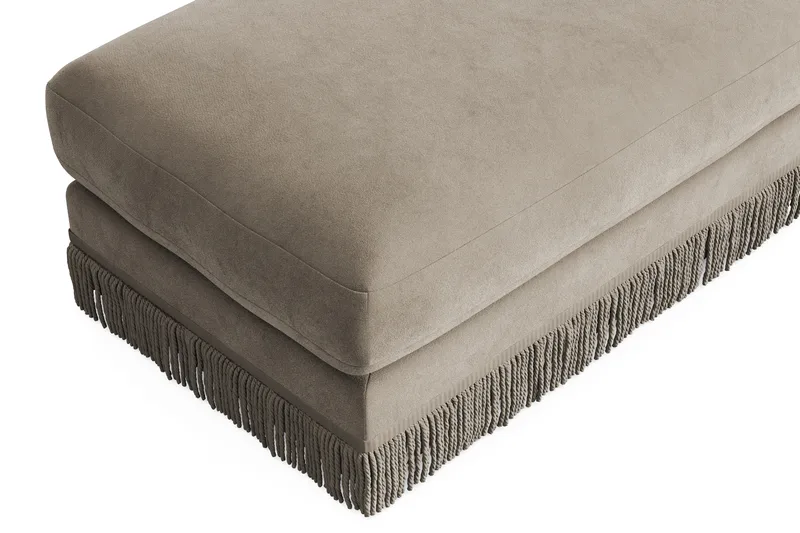 Arken Lyx Rektangulær Fotskammel i fløyel - Beige - Møbler - Stoler & lenestoler - Krakk - Fotskammel