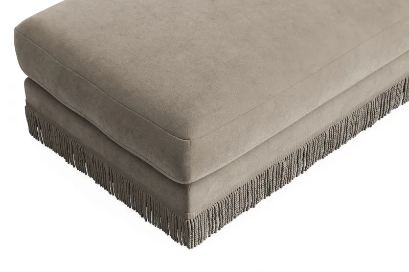 Arken Lyx Rektangulær Fotskammel i fløyel - Beige - Møbler - Stoler & lenestoler - Krakk - Fotskammel