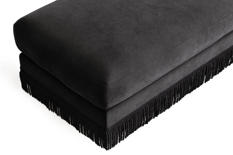 Arken Lyx Rektangulær Fotskammel i fløyel - Mørkegrå - Møbler - Stoler & lenestoler - Krakk - Fotskammel
