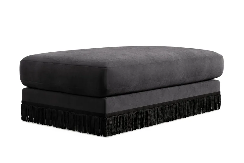 Arken Lyx Rektangulær Fotskammel i fløyel - Mørkegrå - Møbler - Stoler & lenestoler - Krakk - Fotskammel