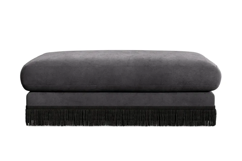 Arken Lyx Rektangulær Fotskammel i fløyel - Mørkegrå - Møbler - Stoler & lenestoler - Krakk - Fotskammel