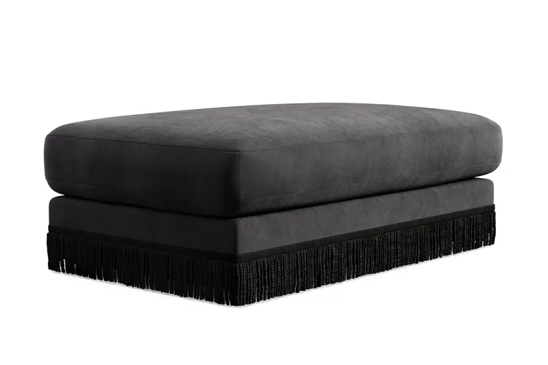Arken Lyx Rektangulær Fotskammel i fløyel - Mørkegrå - Møbler - Stoler & lenestoler - Krakk - Fotskammel