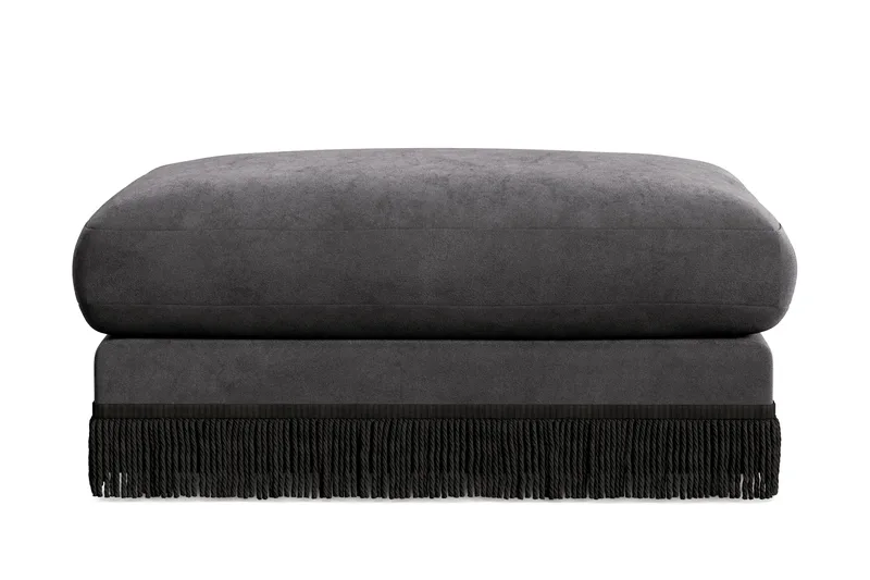 Arken Lyx Rektangulær Fotskammel i fløyel - Mørkegrå - Møbler - Stoler & lenestoler - Krakk - Fotskammel