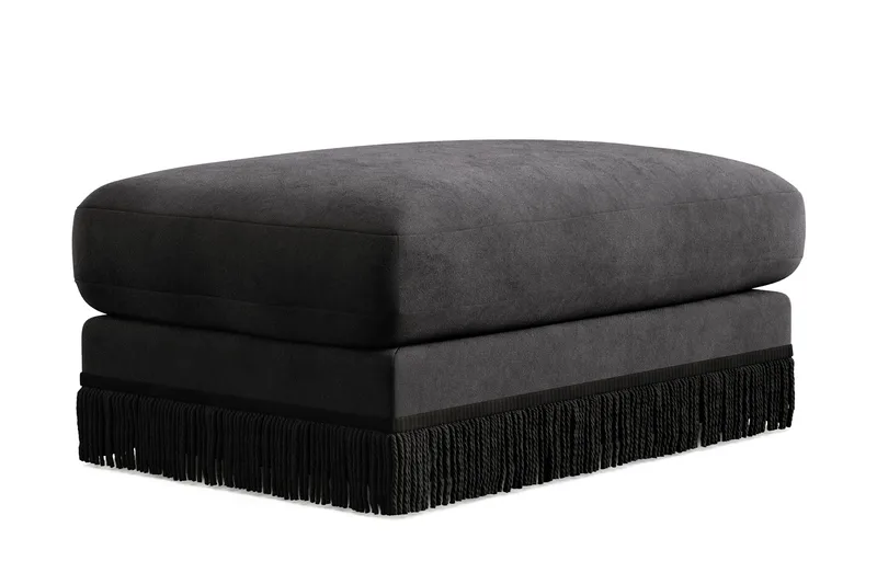 Arken Lyx Rektangulær Fotskammel i fløyel - Mørkegrå - Møbler - Stoler & lenestoler - Krakk - Fotskammel