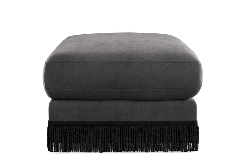 Arken Lyx Rektangulær Fotskammel i fløyel - Mørkegrå - Møbler - Stoler & lenestoler - Krakk - Fotskammel