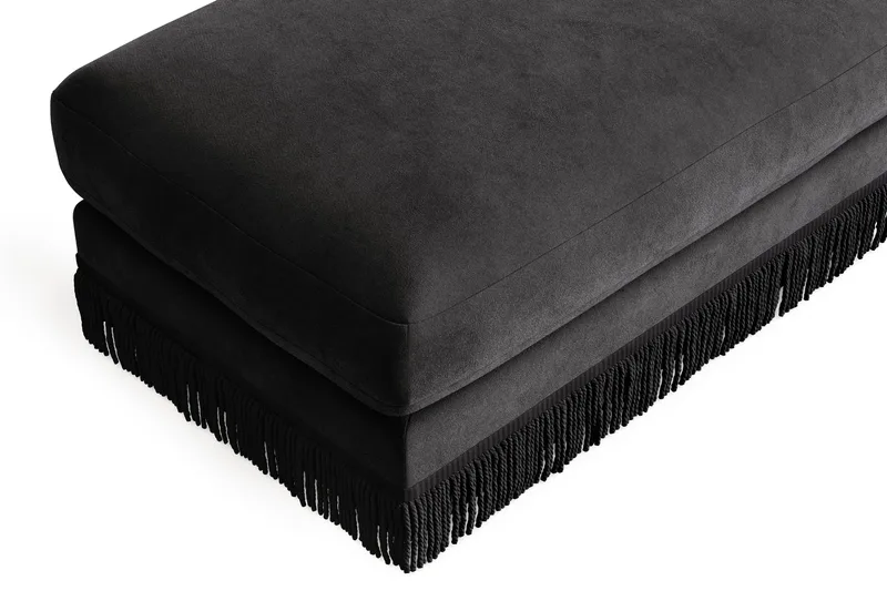 Arken Lyx Rektangulær Fotskammel i fløyel - Mørkegrå - Møbler - Stoler & lenestoler - Krakk - Fotskammel
