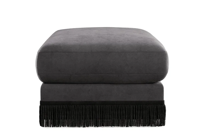 Arken Lyx Rektangulær Fotskammel i fløyel - Mørkegrå - Møbler - Stoler & lenestoler - Krakk - Fotskammel