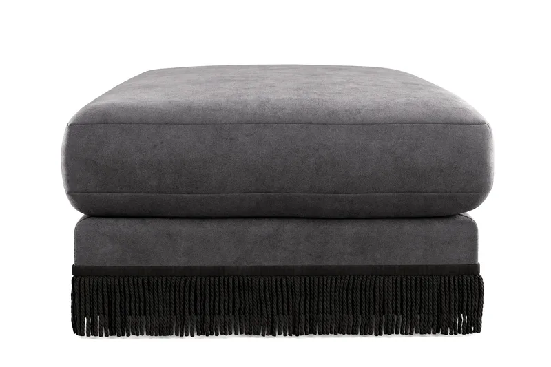 Arken Lyx Rektangulær Fotskammel i fløyel - Mørkegrå - Møbler - Stoler & lenestoler - Krakk - Fotskammel