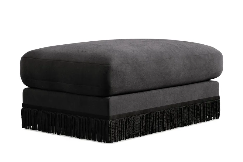 Arken Lyx Rektangulær Fotskammel i fløyel - Mørkegrå - Møbler - Stoler & lenestoler - Krakk - Fotskammel