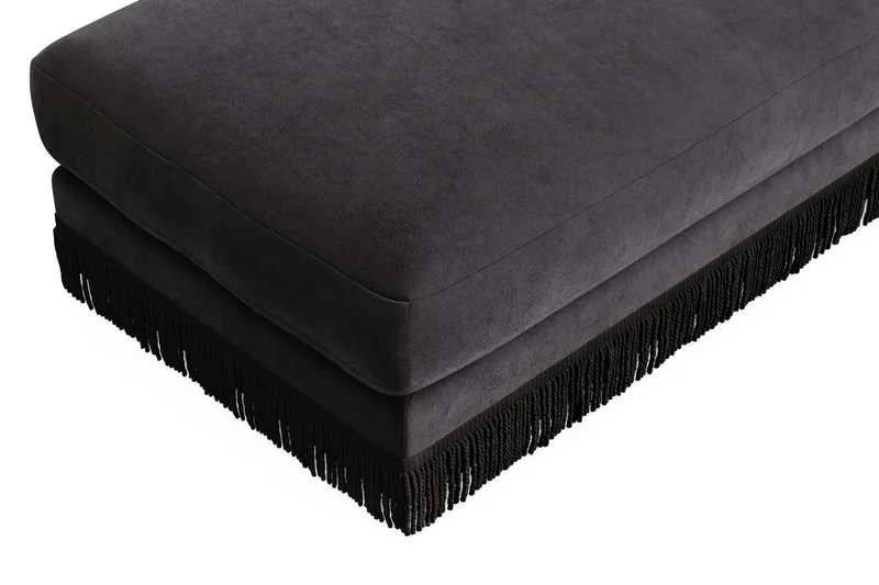 Arken Lyx Rektangulær Fotskammel i fløyel - Mørkegrå - Møbler - Stoler & lenestoler - Krakk - Fotskammel