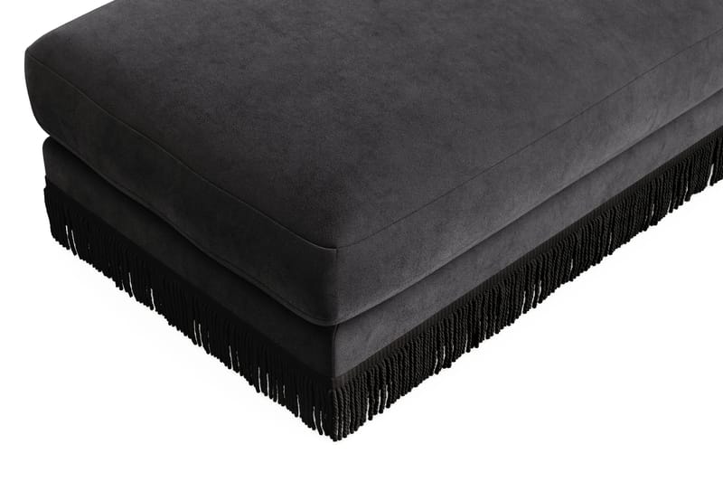 Arken Lyx Rektangulær Fotskammel i fløyel - Mørkegrå - Møbler - Stoler & lenestoler - Krakk - Fotskammel