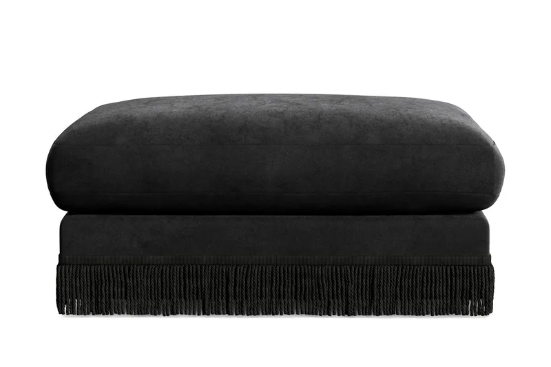 Arken Lyx Rektangulær Fotskammel i fløyel, Svart