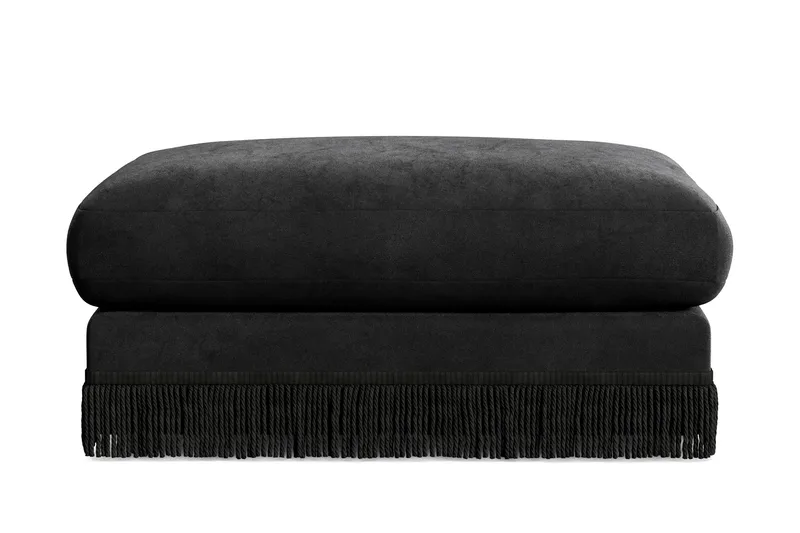 Arken Lyx Rektangulær Fotskammel i fløyel, Svart